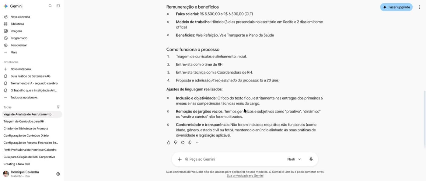 Os ajustes de linguagem.